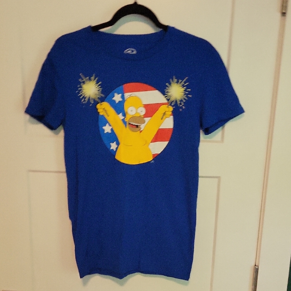 The Simpsons, Homer Flag T-shirt, Small